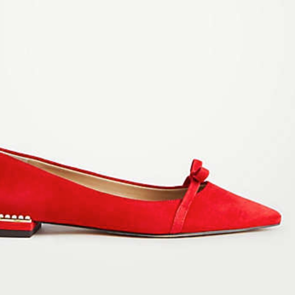 Ann Taylor red suede shoes Kara Pearl